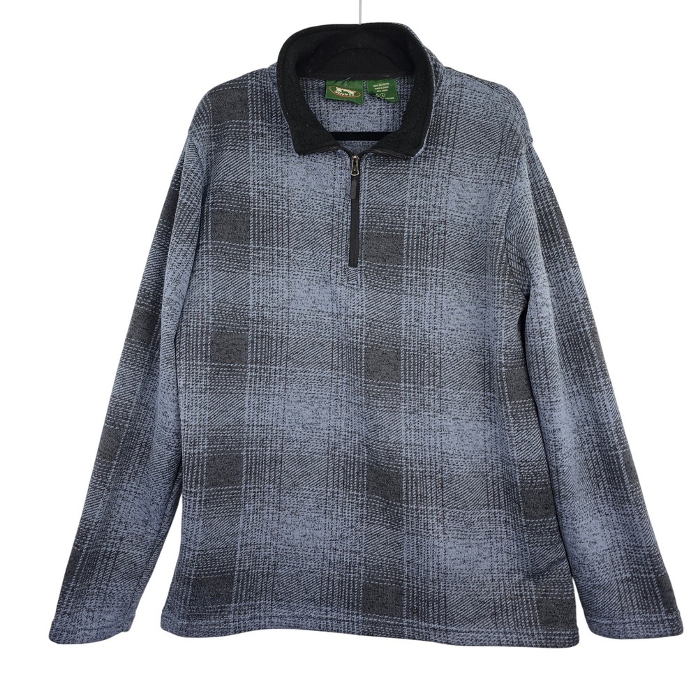 Stillwater Supply Co Men's Plaid 1/4 Zip‎ Fleece Pullover Top Size Large
